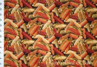 Autumn Indian Corn Fall Farmer Market Produce Field COB Ears Curtain