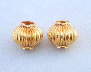 Vintage Antique Design 22 Carat Gold Beads Pair India