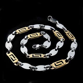 USD $ 11.39   Great Wall Pattern Titanium Steel MenS Necklace,