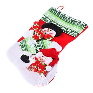 Large Size Knit Argyle Snowflake Christmas Stockings (43cm, Random