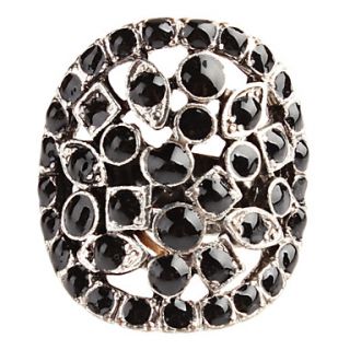 EUR € 4.41   Zwarte Gypsophila Patroon Verstelbare Alloy Ring