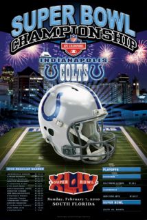 Indianapolis Colts Super Bowl XLIV AFC Champions Poster