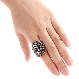 EUR € 4.41   Zwarte Gypsophila Patroon Verstelbare Alloy Ring