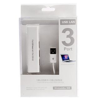 EUR € 12.23   3 poorts USB 2.0 hub met RJ45 netwerk interface