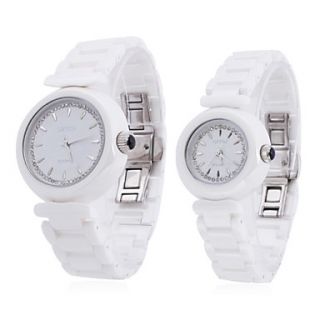 USD $ 44.99   Couple Style Ceramic Analog Quartz Wrist Watch (White