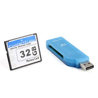 EUR € 46.91   32 GB CompactFlash hukommelseskort med USB kortlæser
