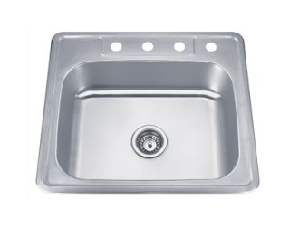  Sinks PL 960 25 Stainless Steel Top Mount Single Bowl Kitchen Sink