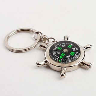 USD $ 2.49   Metal Silver Compass Keychain,