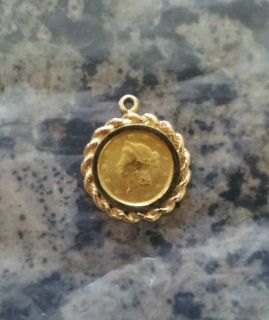  STATES($1) TALLAR GOLD COIN NEAR UNCIRCULATED CONDITION INGOLD BEZEL