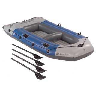 Sevylor Colossus 4 Person Inflatable Boat Raft Oars 840 lb Capacity