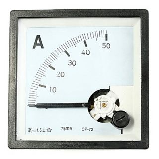 USD $ 22.89   DC 0 50A Analog Amp Current Meter(Ammeter Panel Shunt