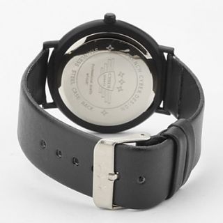 EUR € 5.51   unisex læder analog quartz armbåndsur 0689 (sort