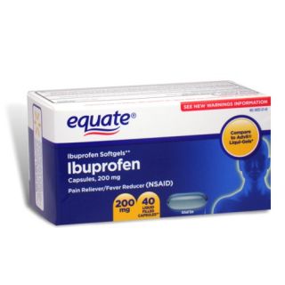 Ibuprofen Softgels 200 MG 40 Liquid Capsules Equate