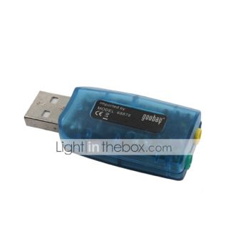 USD $ 5.89   USB 3D SOUND CARD USB 2.0 to 3D AUDIO SOUND CARD ADAPTER
