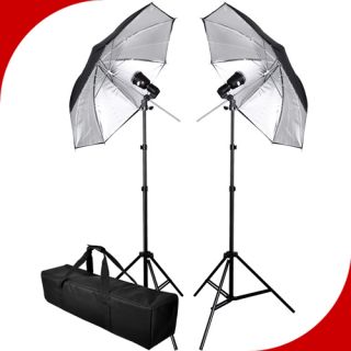  Studio Silver Umbrella Flash Lighting Kit Photography Light Stand Set