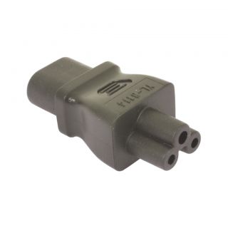 Plug adaptor IEC 320 C5 receptacle to IEC 320 C8 plug Rated up to
