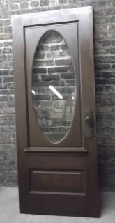 Antique Victorian c1880 Interior Door Oval Beveled Glass Panel