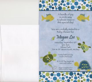 These adorable baby shower invitations match the CoCaLo Turtle