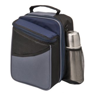 Professional Deluxe Insulated Cooler Lunch Bag, Black Gray Navy Blue