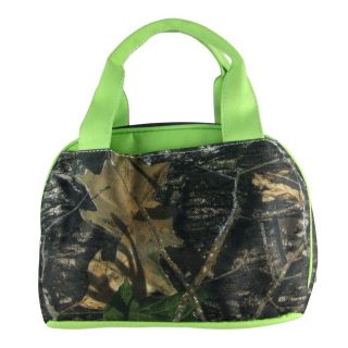 Camo Print Insulated Cooler Lunch Tote Lime Green Trim