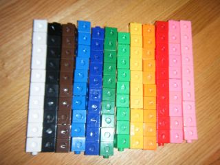 Lot 119 cuisenaire rods of blocks interlocking cubes math