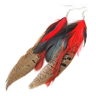 EUR € 2.57   Red ornamentos brincos de penas artificiais, Frete