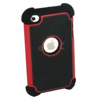  & Black Hyrbid Body Armor Cover Case for iPod Touch 4th Generation 4