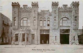 Sioux City Iowa IA 1908 Police Station & Fire Department Vintage