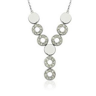 EUR € 10.57   Crystal Inlaid Circle Pendant Necklace, Gratis Fragt