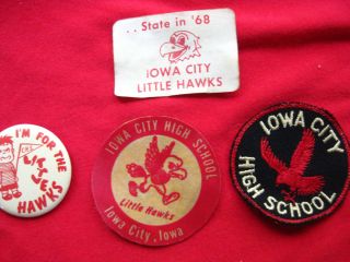 Iowa City City High School Little Hawks Vintage Pin Patch Stickers