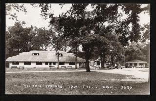 Iowa Falls IA 1929 RPPC Siloam Springs Park Pavillion