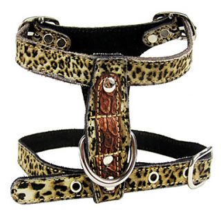 EUR € 24.65   Pelle di Mucca Floccaggio Harness stampa leopardo di