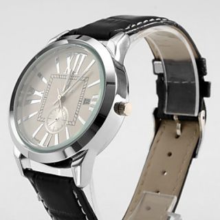 USD $ 7.59   Unisex Calendar Style PU Analog Quartz Wrist Watch (Black