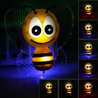 EUR € 7.63   Cute Bee Design 0.2W farveskiftende LED Night lampe