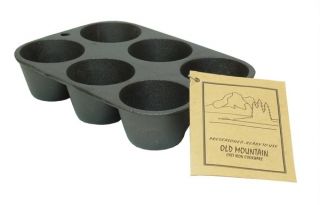 Old Mountain Cast Iron Muffin Pan 6 Impressions New