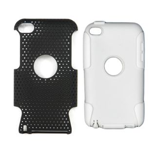 Apple iPod Touch 4 4th Generation Double Layers Mesh Case Black White