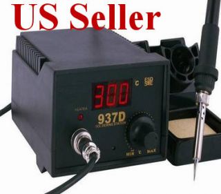 Soldering Iron Station 2 Iron Handles 5 Tips Free 937D