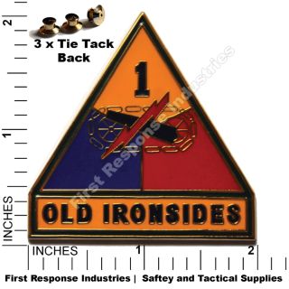 1st Armored Divsion Old Ironsides Army Combat Service Badge Csib Pin