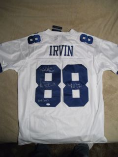 MICHAEL IRVIN SIGNED COWBOYS JERSEY w 4 INSCRIPTIONS NEVER SEEN ON