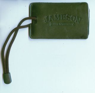 Jameson Irish Whiskey Black Leather Luggage Tag