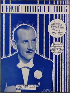  CHANGED A THING Sheet Music LARRY CLINTON 1938 Nemo Mills Goldsen