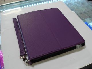 iPad 1st Gen Purple Leather Case Adjustable Stand