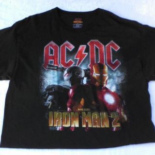 Mens Tshirt Iron Man 2 ACDC Black Size L
