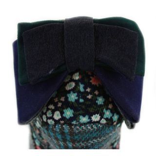 Irregular Choice Textile Heels for Women Turquoise Baby Beauty Zip