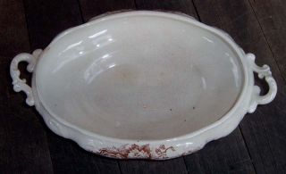 Antique Brownhills Pottery Brown Floral Irene Bowl