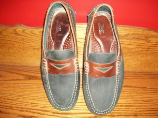 Mens Bass Leather Boat Shoe / Loafer/ Driving Moc. Sz. 11m with VIBRAM