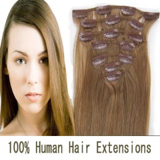 Any Color 7pcs Clip in Remy Full Head Set 100 Real Human Remy Hair