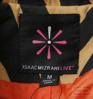 Isaac Mizrahi Live Black Tan Printed Jacket Size Medium