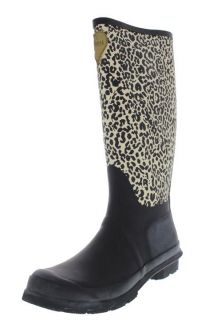 Guess Iselin Black Animal Print Rain Boots Shoes 10 BHFO