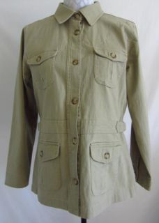 Isabella Bird Tan Khaki 4 Pocket Safari Bush Jacket Coat M Cotton